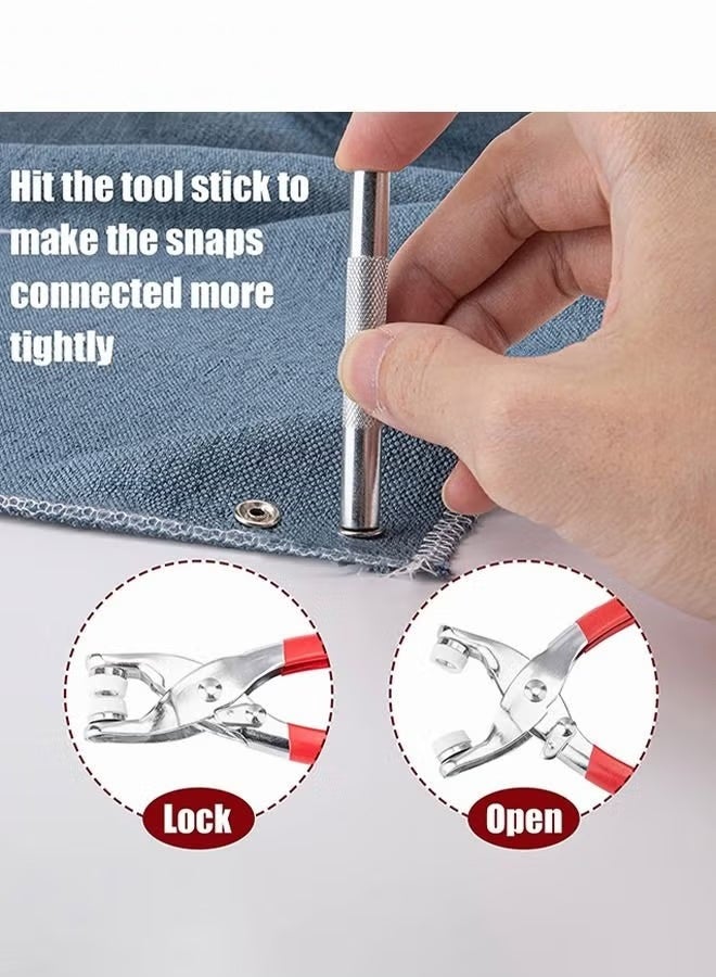 EETU 200-Sets Snap Fastener Kit Metal Snaps ons Set with Fastener Pliers Press Tool Kit Perfect for DIY Crafts Clothes Hats and Sewing - Image 3